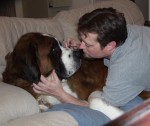 Samson and his owner Chris